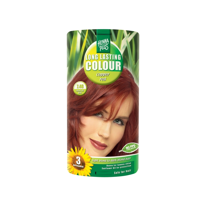 Henna Plus Long Lasting Colour juuksevärv 7.46 copper red