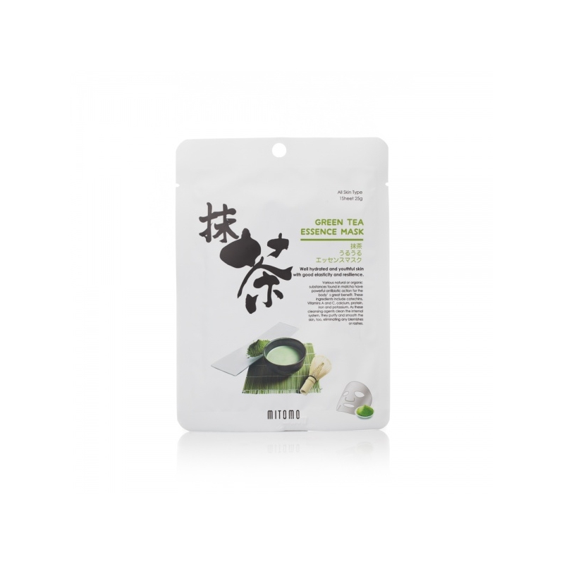 Mitomo Green Tea Essence Mask rohelise tee essentsi näomask