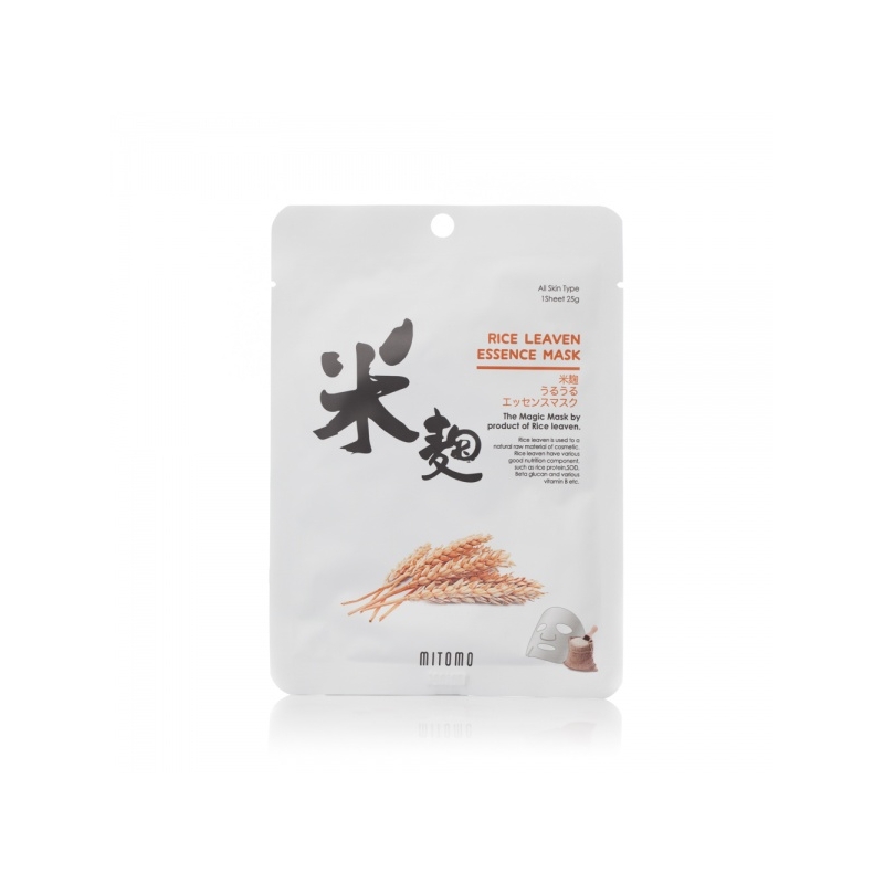 Mitomo Rice Leaven Essence Mask näomask riisipärmiessentsiga