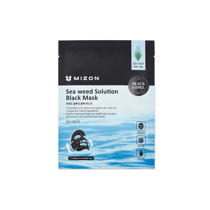 Mizon Sea weed Solution Black Mask kangasmask merevetikate ja vulkaanilise tuhaga
