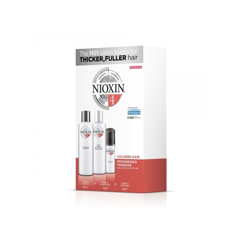 Nioxin System 4 3 Osaline Süsteem Šampoon+Palsam+Hooldus