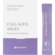 MIZON Collagen Milky Peeling Scrub näokoorija sooda, kollageeni ja piimaproteiiniga 40x5g